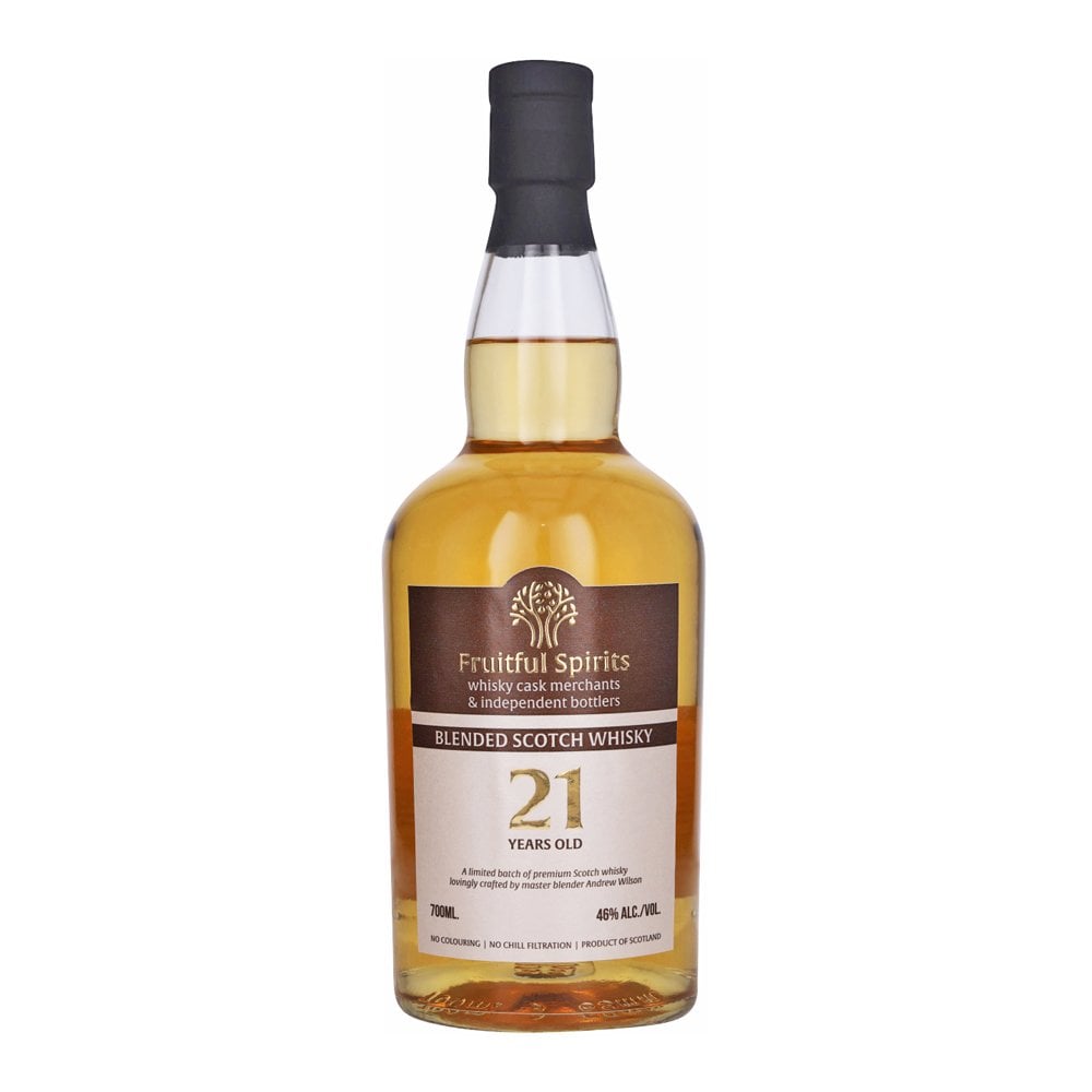 Blended Scotch Whisky 21 Year Old, Sherry Cask, Cask #27, Fruitful Spirits, 46% whisky bottle