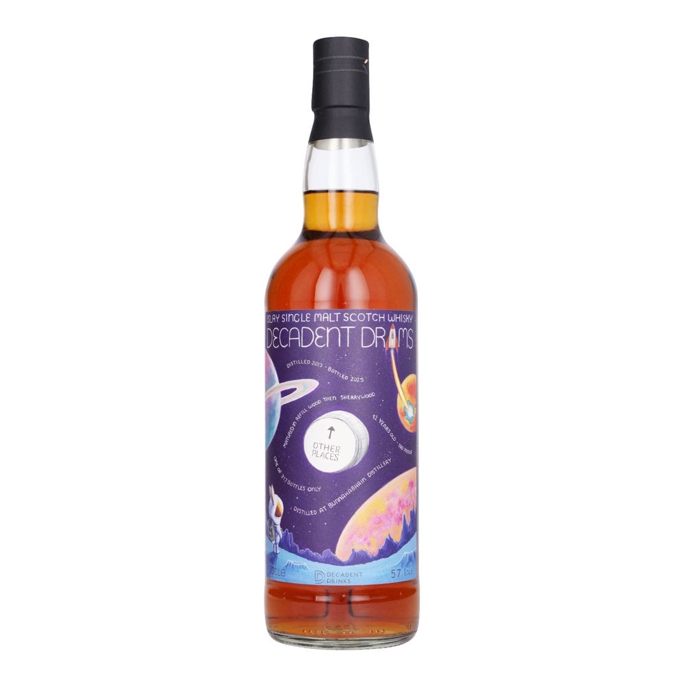 Bunnahabhain Decadent Drams 12 Year Old, Refill & Sherry Cask, 2013, Decadent Drinks, 57.1% whisky bottle
