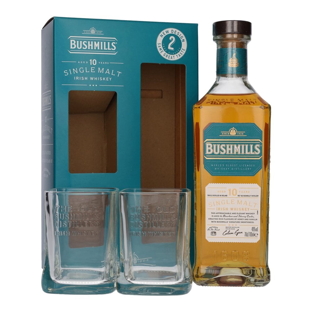 BUSHMILLS 10年 & WHYTE & MACKAY 2本セット Bushmills 10 Year Old - 2 Glasses Gift Pack - Whisky from The