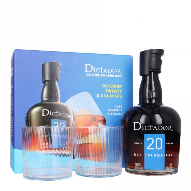Dictador 20 Rum - 2 Glass Gift Pack