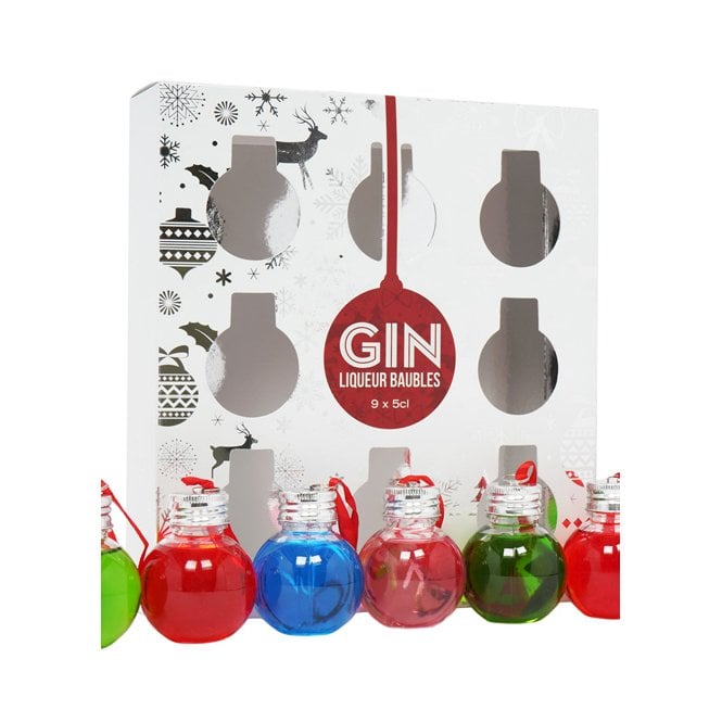 Gin Liqueur Christmas Baubles - 9x5cl