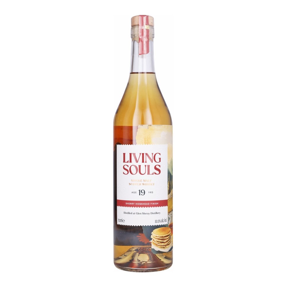 Glen Moray 19 Year Old, Sherry Cask, Living Souls, 50.5% whisky bottle