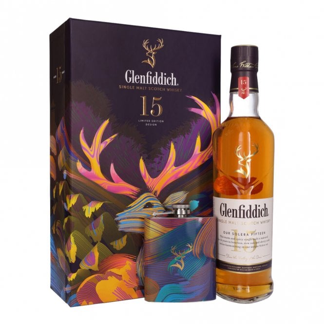 Glenfiddich 15 Year Old - Hip Flask Gift Pack
