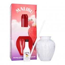 Malibu Coconut Rum Liqueur - 5cl Strawberry Glass Gift Pack