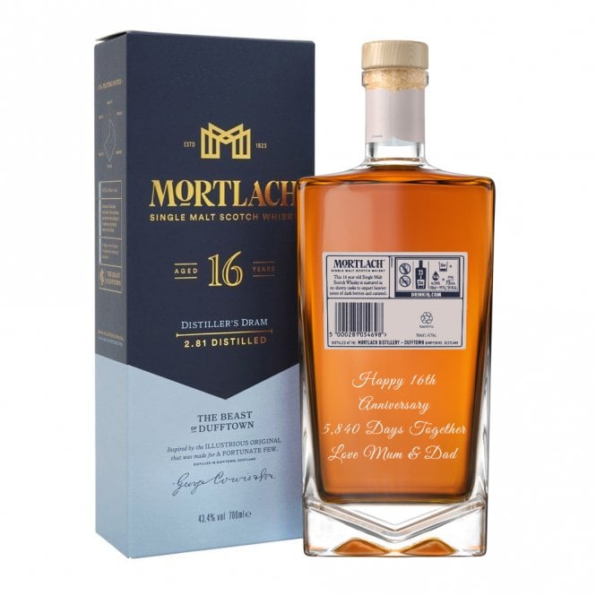 Mortlach 16 Year Old - Distiller's Dram - With Personalised Engraving