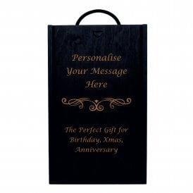 Personalised Wooden Gift Box - 2 Bottles - Charcoal Grey