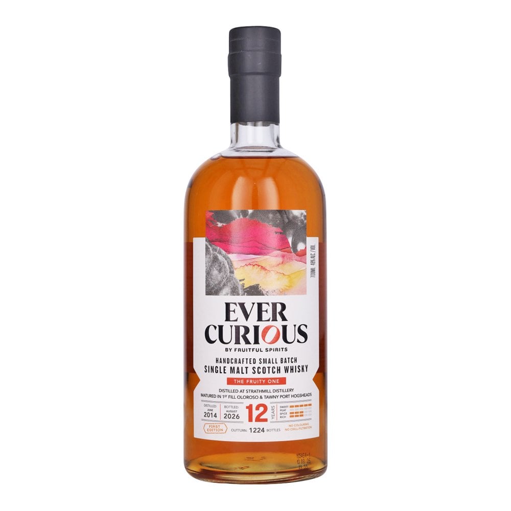 Strathmill Ever Curious The Fruity One 12 Year Old, Port & Sherry Cask, 2014, Fruitful Spirits, 48% whisky bottle