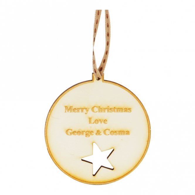 Wooden Circle Bottle Neck Tag - With Personalised Engraving