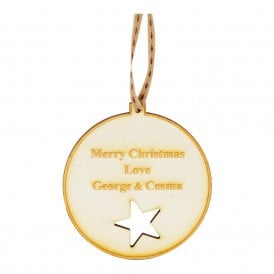 Wooden Circle Bottle Neck Tag - With Personalised Engraving