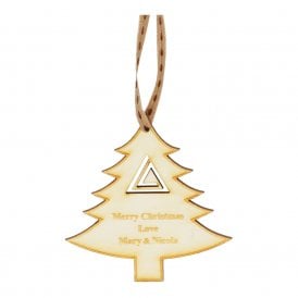 Wooden Tree Bottle Neck Tag - With Personalised Engraving